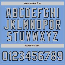 Load image into Gallery viewer, Custom Light Blue Gray-Black Bomber Varsity Letterman Zipper Jacket