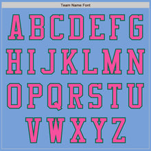 Load image into Gallery viewer, Custom Light Blue Pink-Kelly Green Bomber Varsity Letterman Zipper Jacket