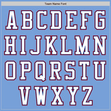 Load image into Gallery viewer, Custom Light Blue Royal-Red Bomber Varsity Letterman Zipper Jacket