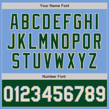 Load image into Gallery viewer, Custom Light Blue Cream-Green Bomber Varsity Letterman Two Tone Zipper Jacket