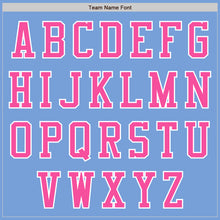 Load image into Gallery viewer, Custom Light Blue White-Pink Bomber Varsity Letterman Two Tone Zipper Jacket