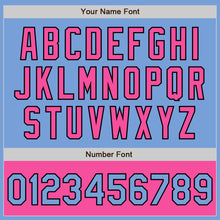 Load image into Gallery viewer, Custom Light Blue Black-Pink Bomber Varsity Letterman Two Tone Zipper Jacket