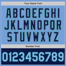 Load image into Gallery viewer, Custom Light Blue Teal Navy-Gray Bomber Varsity Letterman Two Tone Zipper Jacket