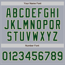 Load image into Gallery viewer, Custom Gray Green-Cream Bomber Varsity Letterman Zipper Jacket