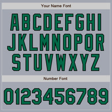 Load image into Gallery viewer, Custom Gray Kelly Green Black-Cream Bomber Varsity Letterman Zipper Jacket