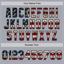 Load image into Gallery viewer, Custom Gray Vintage USA Flag Black-Cream Bomber Varsity Letterman Zipper Jacket