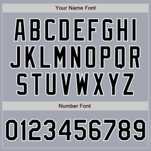 Load image into Gallery viewer, Custom Gray Black-White Bomber Varsity Letterman Zipper Jacket