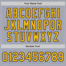 Load image into Gallery viewer, Custom Gray Gold-Black Bomber Varsity Letterman Zipper Jacket