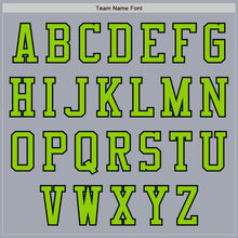 Load image into Gallery viewer, Custom Gray Neon Green-Black Bomber Varsity Letterman Zipper Jacket