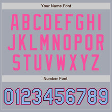 Load image into Gallery viewer, Custom Gray Light Blue Black-Pink Bomber Varsity Letterman Zipper Jacket