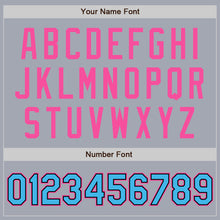 Load image into Gallery viewer, Custom Gray Sky Blue Black-Pink Bomber Varsity Letterman Zipper Jacket