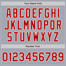 Load image into Gallery viewer, Custom Gray Red-White Bomber Varsity Letterman Zipper Jacket