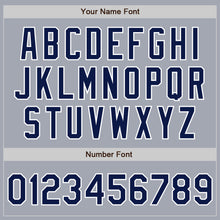 Load image into Gallery viewer, Custom Gray Navy-White Bomber Varsity Letterman Zipper Jacket