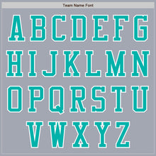 Load image into Gallery viewer, Custom Gray Aqua-White Bomber Varsity Letterman Zipper Jacket