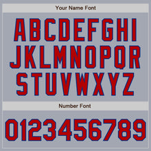 Load image into Gallery viewer, Custom Gray Red-Royal Bomber Varsity Letterman Zipper Jacket