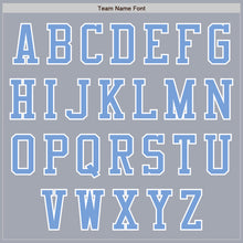 Load image into Gallery viewer, Custom Gray Light Blue-White Bomber Varsity Letterman Zipper Jacket