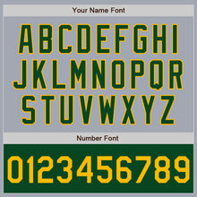 Load image into Gallery viewer, Custom Gray Gold-Green Bomber Varsity Letterman Two Tone Zipper Jacket