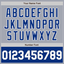 Load image into Gallery viewer, Custom Gray White-Royal Bomber Varsity Letterman Two Tone Zipper Jacket