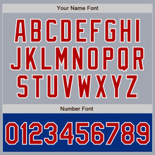 Load image into Gallery viewer, Custom Gray Red-Royal Bomber Varsity Letterman Two Tone Zipper Jacket