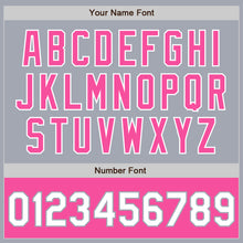 Load image into Gallery viewer, Custom Gray White-Pink Bomber Varsity Letterman Two Tone Zipper Jacket