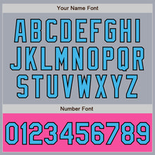 Load image into Gallery viewer, Custom Gray Sky Blue Black-Pink Bomber Varsity Letterman Two Tone Zipper Jacket