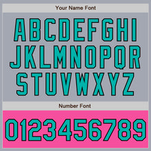 Load image into Gallery viewer, Custom Gray Aqua Black-Pink Bomber Varsity Letterman Two Tone Zipper Jacket