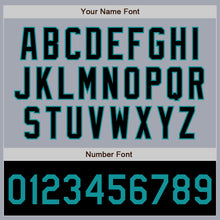 Load image into Gallery viewer, Custom Gray Teal-Black Bomber Varsity Letterman Two Tone Zipper Jacket