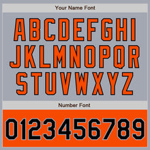 Load image into Gallery viewer, Custom Gray Black-Orange Bomber Varsity Letterman Two Tone Zipper Jacket