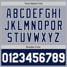 Load image into Gallery viewer, Custom Gray White-Navy Varsity Letterman Two Tone Zipper Jacket