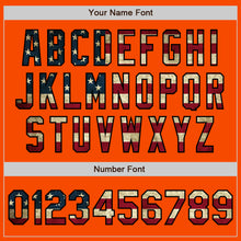 Load image into Gallery viewer, Custom Orange Vintage USA Flag Black-Cream Bomber Varsity Letterman Zipper Jacket