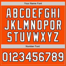 Load image into Gallery viewer, Custom Orange White-Black Bomber Varsity Letterman Zipper Jacket