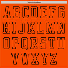 Load image into Gallery viewer, Custom Orange Black Bomber Varsity Letterman Zipper Jacket