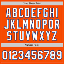 Load image into Gallery viewer, Custom Orange White-Royal Bomber Varsity Letterman Zipper Jacket