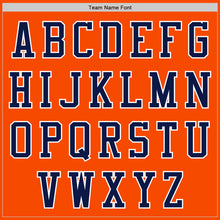 Load image into Gallery viewer, Custom Orange Navy-White Bomber Varsity Letterman Zipper Jacket