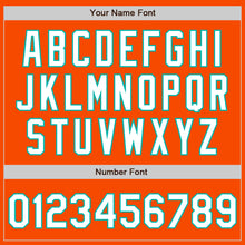 Load image into Gallery viewer, Custom Orange White-Aqua Bomber Varsity Letterman Zipper Jacket