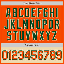 Load image into Gallery viewer, Custom Orange Green-Cream Bomber Varsity Letterman Two Tone Zipper Jacket