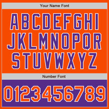 Load image into Gallery viewer, Custom Orange White-Purple Bomber Varsity Letterman Two Tone Zipper Jacket