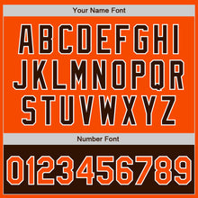 Load image into Gallery viewer, Custom Orange White-Brown Bomber Varsity Letterman Two Tone Zipper Jacket