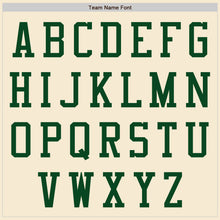 Load image into Gallery viewer, Custom Cream Green Bomber Varsity Letterman Zipper Jacket