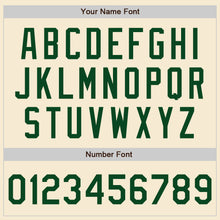 Load image into Gallery viewer, Custom Cream Green Bomber Varsity Letterman Zipper Jacket