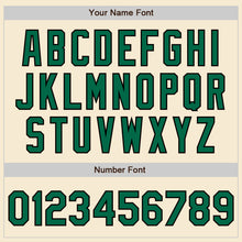 Load image into Gallery viewer, Custom Cream Kelly Green-Black Bomber Varsity Letterman Zipper Jacket