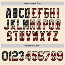 Load image into Gallery viewer, Custom Cream Vintage USA Flag-Black Bomber Varsity Letterman Zipper Jacket