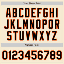 Load image into Gallery viewer, Custom Cream Black-Orange Bomber Varsity Letterman Zipper Jacket