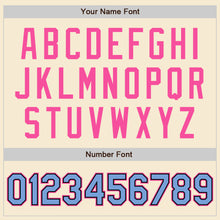 Load image into Gallery viewer, Custom Cream Light Blue Black-Pink Bomber Varsity Letterman Zipper Jacket