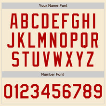 Load image into Gallery viewer, Custom Cream Red-White Bomber Varsity Letterman Zipper Jacket