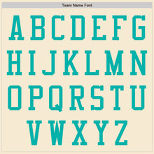 Load image into Gallery viewer, Custom Cream Aqua-White Bomber Varsity Letterman Zipper Jacket