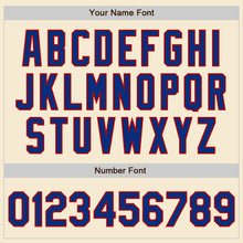 Load image into Gallery viewer, Custom Cream Royal Red-White Bomber Varsity Letterman Zipper Jacket