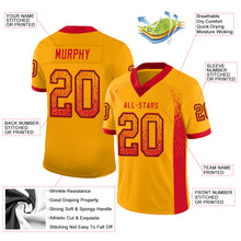 Load image into Gallery viewer, Custom Gold Scarlet-Black Drift Fashion Football Jersey
