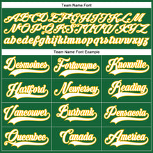 Load image into Gallery viewer, Custom Kelly Green White-Gold Hockey Lace Neck Jersey