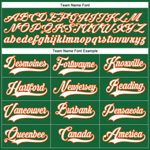 Load image into Gallery viewer, Custom Kelly Green White-Orange Hockey Lace Neck Jersey